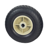 9x3 (2.80/2.50-4) Black Flat-Free Rear Wheel Assembly for the Go-Go Elite Traveller Plus (SC53/SC54) featuring a solid black tire with a silver rim and central hub.