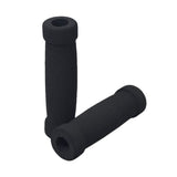 Saddle Bag, Cup Holder, & Grips Combination Set for Mobility Scooters, Power Chairs, & Wheelchairs, featuring two black foam hand grips, a sturdy saddle bag, and a versatile cup holder.