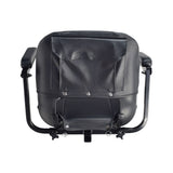 17 Wide Molded Seat Assembly for Go-Go and Pride Mobility Scooters (Blemished), featuring a black vinyl seat with minor scratches and tiny tears on the rear upholstery, shown with a pocket detail.