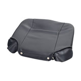 Black Vinyl Seat Base for Go-Go and Pride Revo (SC60/SC63/SC64) Mobility Scooters (Blemished), featuring a smooth black vinyl surface with metal rivets and foam insert, 17-1/2 wide by 16-1/2 deep.