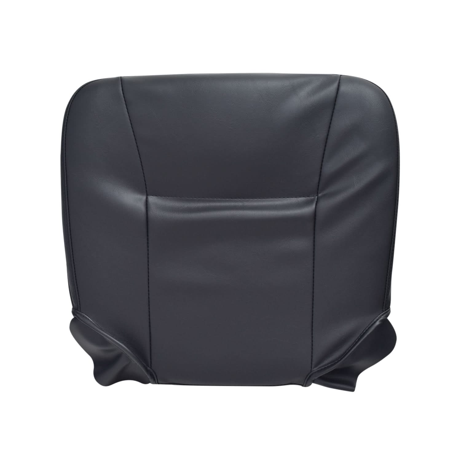 Black Vinyl Seat Base for Go-Go and Pride Revo (SC60/SC63/SC64) Mobility Scooters, featuring a black leather cushion with foam insert, shown close-up on a white background.