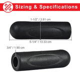 Hand Grip for Go-Go, Mega Motion, and Pride Mobility Scooters, featuring a black, hard rubber or polymer material with a cylindrical shape and a textured surface for secure handling.
