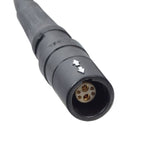 Close-up of the 3 Key Remote Plus Joystick Controller, showing its black cable and connector. This joystick controller features multiple profiles and is compatible with various power chair models.