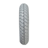Close-up of the 14x3 (3.00-8) Flat-Free Drive Wheel Assembly for the Jazzy Select 14 and Select 14 XL, highlighting the detailed Durotrap tread pattern and the complete wheel components.