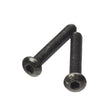 Close-up of a 10-32 x 1.25 Black Zinc Screw for Pride Mobility Waterfall Armrest Pads (Set of 2), showing detailed threading and metallic finish.