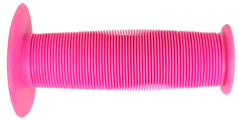 Pink BMX Turbo Handlebar Grips for Bikes & Scooters (Set of 2) - A pair of high flange design, durable kraton rubber grips suitable for enhancing the comfort and style of bike or scooter handlebars.