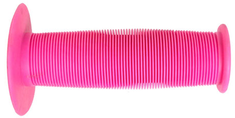 Pink BMX Turbo Handlebar Grips for Bikes & Scooters (Set of 2) - A pair of high flange design, durable kraton rubber grips suitable for enhancing the comfort and style of bike or scooter handlebars.