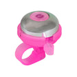 Pink Gel Bell for Bikes & Scooters, featuring a pink and silver design, translucent plastic body, and compact build for easy handlebar attachment, producing a clear metallic ring-ring sound.