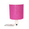 Pink Rhinestone Cruiser Candy Cup Holder for Bikes & Scooters, featuring a decorative pink lamp shade design with rhinestones, mounts on handlebars, offering stylish and easy beverage access.
