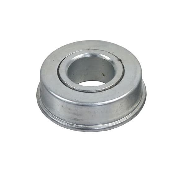5/8 Caster Fork Flange Bearing for Invacare 9000 & Tracer Series Wheelchairs, a round silver metal object with a central hole, used for upper and lower ends of caster fork tubes.