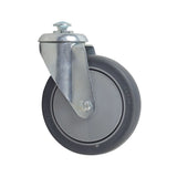 5 Swivel Caster Assembly for Invacare Manual Hydraulic Stand Up Lifts, featuring a close-up of the metal plate, wheel, and screw components, essential for patient lift compatibility.