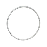 Hand Rim for Invacare Tracer Series Manual Wheelchairs: Close-up of a white aluminum alloy hand rim with seven mounting holes, designed to fit 24 wheels, enhancing mobility for lightweight manual wheelchairs.
