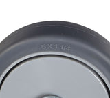 Close-up of the Rear 5 Caster Assembly with Swivel and Brake for Invacare Patient Lifts, showing the wheel and part of the brake mechanism.