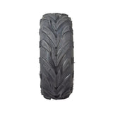 145/70-6 V-Tread Tire for TaoTao ATVs with aggressive KF907 V-tread pattern, ideal for mud, sand, and gravel, shown in a close-up view highlighting the detailed tread design.