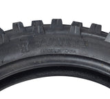 Close-up of 3.00-12 (80/100-12) Tire with JK620 Knobby Tread for Baja, Coolster, & Honda Dirt Bikes, highlighting the detailed knobby tread pattern designed for optimal traction on dirt surfaces.