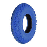 Crisp 200x50 (8x2) Dirt Scooter Tire, featuring a knobby tread for dirt and gravel surfaces, shown with a central hole and rugged design, suitable for pneumatic kick scooters.