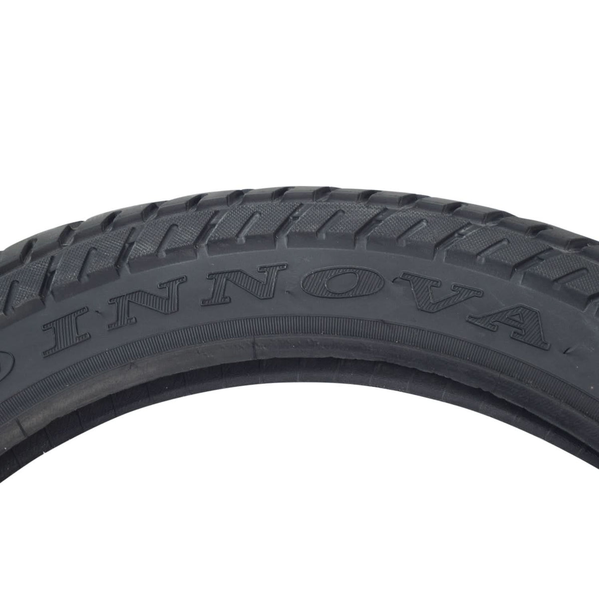 Close-up of the 16x2.50 (64-305) Tire for X-Treme Electric Scooters & Bikes, showcasing its all-season tread pattern and directional arrows on the sidewall for proper mounting direction.