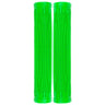 Raptor Cory Vanlew Grips for Bikes & Scooters, featuring raised horizontal lines for enhanced grip, shown in a pair of green handlebars.