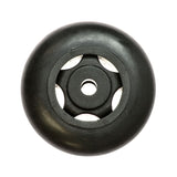 Rear Anti-Tip Wheel without Hardware for the Pride Victory 3, 4, and XL mobility scooters; a close-up of a black circular wheel with a central hole.