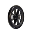 8 Rear Caster Wheel for the Drive Steel Transport Chair, featuring a black wheel with a metal center, designed as an OEM replacement for optimal mobility and support.