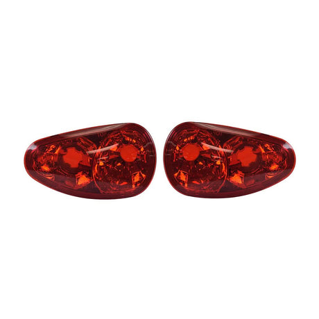 Tail Light Housing for Golden Technologies Companion I (GC240) & Companion II (GC340, GC440) mobility scooters; close-up of a pair of red tail lights for rear housing, without wiring harness or bulbs.
