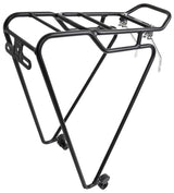 Rear Rack with Quick Release, featuring a sleek design with wheels and clamps, ideal for enhancing the functionality of bikes and scooters. Perfect for various scooter types and bicycles.