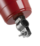 Red Cup Living Bicycle Drink Holder, a red cylinder with a metal clamp, features a stainless steel handlebar attachment, extra thick rubber grip, and easy installation.