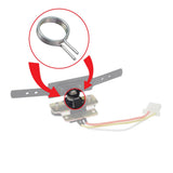 Close-up of a Universal Throttle Pot Torsion Spring, showcasing a coiled metal spring with visible spiral structure, used in throttle potentiometers for mobility scooters.