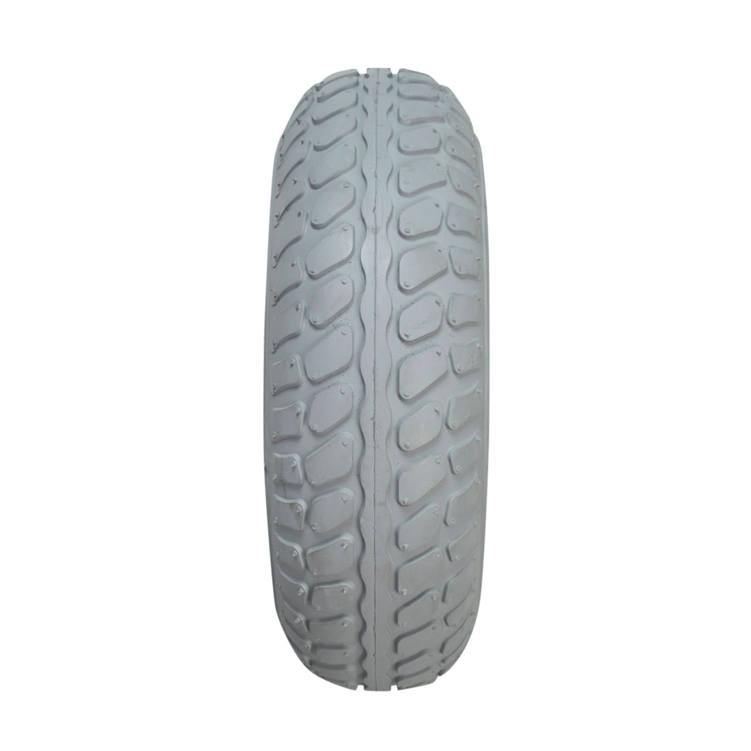 3.00-4 (10x3, 260X85) Foam-Filled Tire with IA-2889U Tread Pattern for Shoprider Scooters, close-up view showcasing the intricate tread pattern and robust construction for flat-free, dependable mobility.