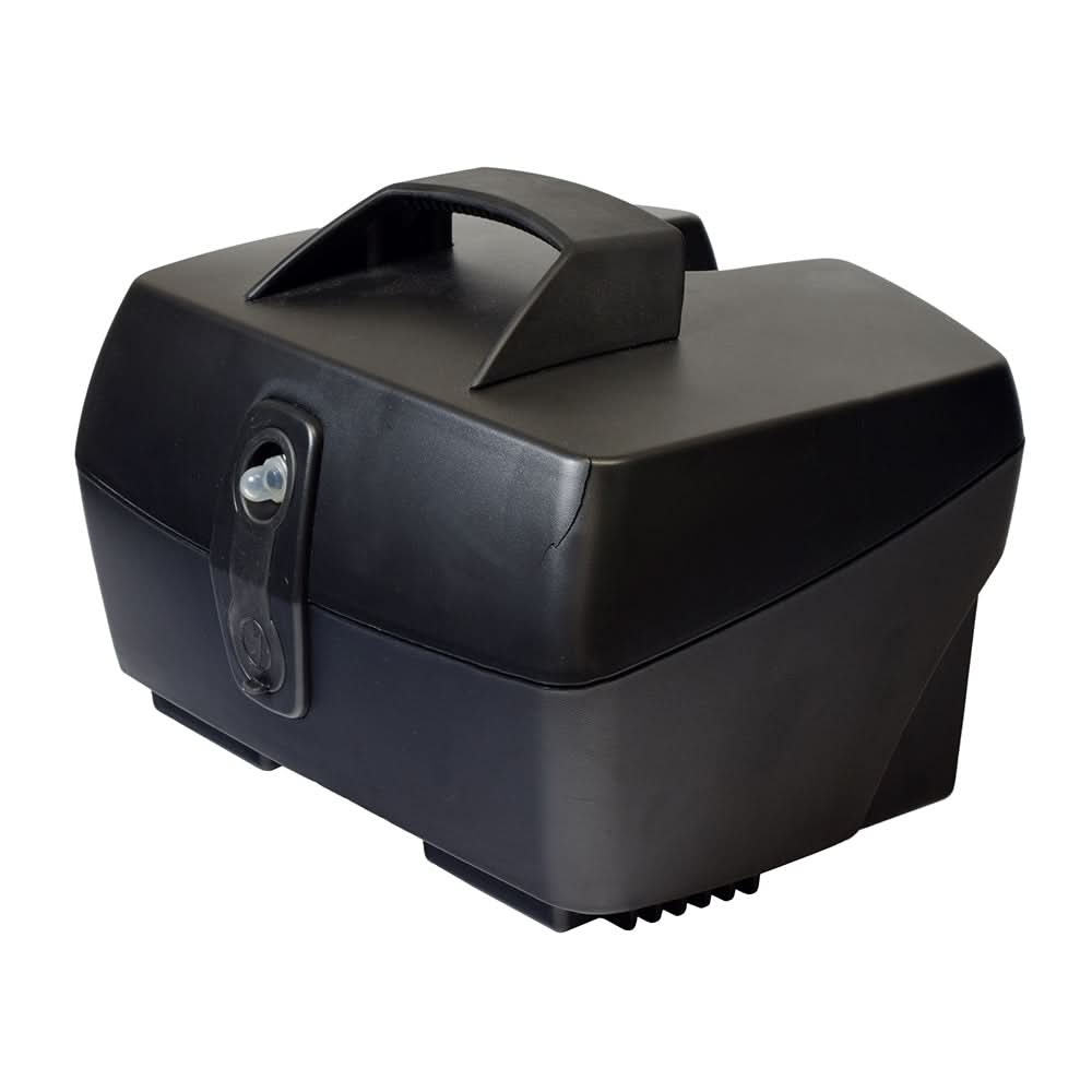 High Capacity Battery Box for the Go-Go Elite Traveller, Elite Traveller LR, Elite Traveller Plus, Elite Traveller Plus HD, and Sport Scooters (Blemished); a black box with a handle showing minor external damage.