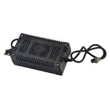 24 Volt 1.6 Amp 3-Prong Battery Charger (Blemished) with visible wires and a small crack in the plastic case, sitting on a grey surface.