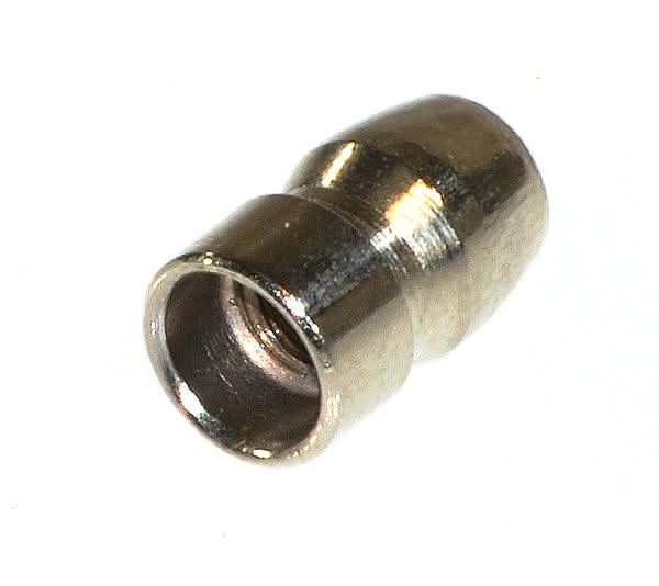 Spark Plug Terminal Nut: A close-up of a silver metal nut designed to screw onto a spark plug, essential for securing the connection in most spark plug types.
