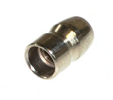 Spark Plug Terminal Nut: A close-up of a silver metal nut designed to screw onto a spark plug, essential for securing the connection in most spark plug types.