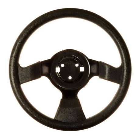 Steering Wheel for the Baja Reaction (BR150) 150cc Go-Kart, featuring a sleek black design, ideal for replacing the old wheel on your 150cc go-kart for better control and performance.