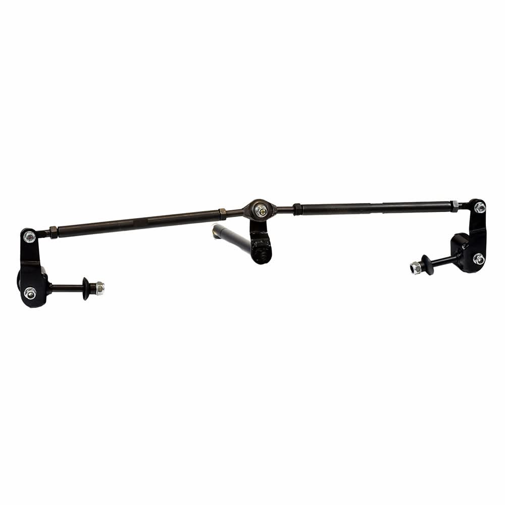 Steering Assembly with Tie Rod for the Razor Ground Force Drifter Go Kart, featuring a black metal bar and screws, shown in a close-up view of the essential steering component.