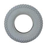8x2 (200x50) Mobility Tire and Tube Set with Knobby Tread, showing a white tire with a central hole, designed for mobility scooters and power chairs, featuring durable, non-marking gray rubber.