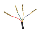 36 Volt 4 Wire Half Grip Twist Grip Throttle with LED Battery Level Meter, showing a close-up of several colored wires connected to the throttle, suitable for various electric scooters and mopeds.