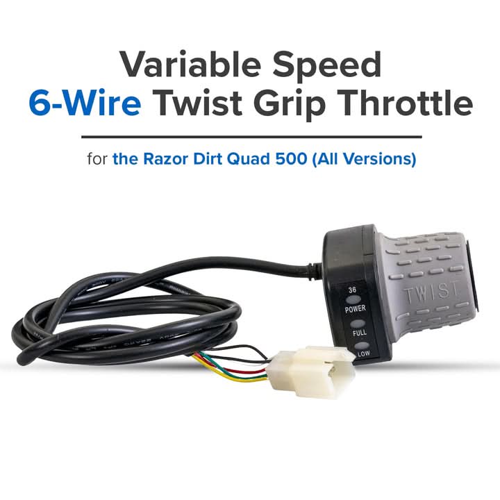 Variable Speed 6-Wire Twist Grip Throttle for the Razor Dirt Quad 500 (Version 1+)