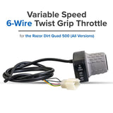 Variable Speed 6-Wire Twist Grip Throttle for the Razor Dirt Quad 500 (Version 1+)