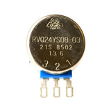 Throttle Potentiometer for the Drive Hawk (S375) Mobility Scooter. Close-up of the round, silver TOCOS-made throttle potentiometer, showing its precision design and metal construction.