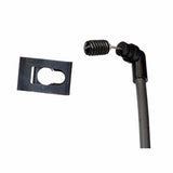 Close-up of the Tiller Adjustment Lever Assembly for Pride Maxima (SC900), showing the black cable, screw, and metal mount components essential for replacement and repair.