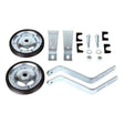 Training Wheels 10252 for 16 - 20 Bicycle Wheels, featuring metal parts including wheels, frame adapters, and brackets, designed for 3/4 - 1 frame tubes, with durable steel construction for riders up to 100 lbs.
