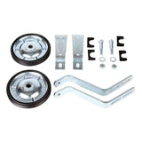 Training Wheels 10252 for 16 - 20 Bicycle Wheels, featuring metal parts including wheels, frame adapters, and brackets, designed for 3/4 - 1 frame tubes, with durable steel construction for riders up to 100 lbs.