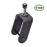 Caster Fork for Jazzy Select (Used) featuring a black metal fork and stem assembly with an attached screw, axle bolt, and nut.