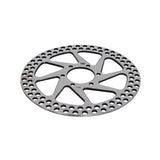 Front Brake Disc Rotor for Razor MX500 & MX650 Electric Dirt Bikes; circular metal object with 6 mounting holes, ideal for replacing factory-installed brake discs on Razor MX500 and MX650 models.