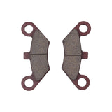 Rear Brake Pads for the Coleman AT200-B ATV, shown as a symmetrical set of two pads with two mounting holes, displayed close-up to highlight their structure and design.