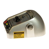 Upper Dash Assembly for the Golden Technologies Avenger (GA531/GA541) showing a close-up of its control interface with labeled buttons and a yellow warning sign.