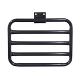 Cargo Rack for the Coleman CT200U Trail Mini Bike, featuring a sturdy black metal bar with a black bracket and hinge, ideal for enhancing the bike's functionality and utility. No mounting hardware included.