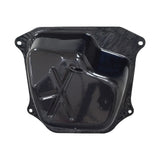 Black Metal Fuel Tank for 50cc QMB139 Scooters (Blemished) with minor dents and scratches on the lower half, featuring a black metal container with a handle and a capacity of 5.5 liters.