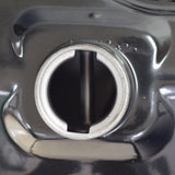 Close-up of the Black Metal Fuel Tank for 50cc QMB139 Scooters, showcasing its robust black enameled steel construction and compact, adaptable design suitable for various scooter models and DIY projects.